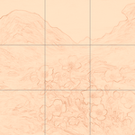 Sepia sketch with grid