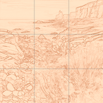 Sepia sketch with grid