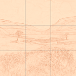 Sepia sketch with grid