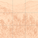 Sepia sketch with grid