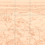 Sepia sketch with grid