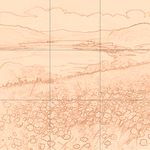 Sepia sketch with grid