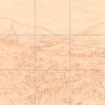 Sepia sketch with grid