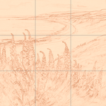 Sepia sketch with grid