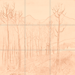 Sepia sketch with grid