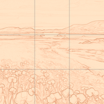 Sepia sketch with grid