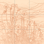 Sepia sketch with grid