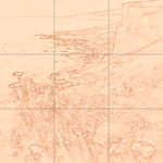 Sepia sketch with grid