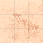 Sepia sketch with grid