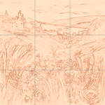 Sepia sketch with grid