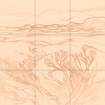 Sepia sketch with grid