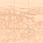 Sepia sketch with grid