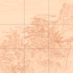 Sepia sketch with grid