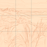 Sepia sketch with grid