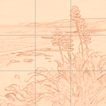 Sepia sketch with grid