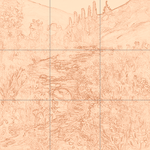 Sepia sketch with grid