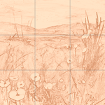 Sepia sketch with grid