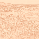 Sepia sketch with grid