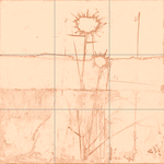 Sepia sketch with grid