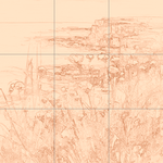 Sepia sketch with grid