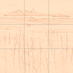 Sepia sketch with grid