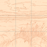 Sepia sketch with grid