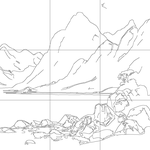 Line drawing with grid