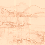 Sepia sketch with grid