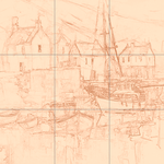 Sepia sketch with grid