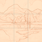 Sepia sketch with grid