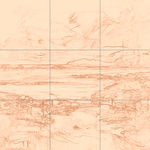 Sepia sketch with grid