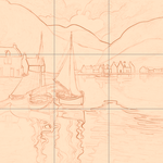 Sepia sketch with grid