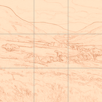 Sepia sketch with grid