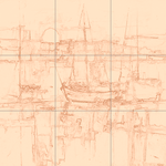 Sepia sketch with grid