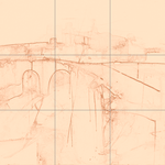 Sepia sketch with grid