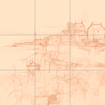 Sepia sketch with grid