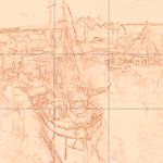 Sepia sketch with grid