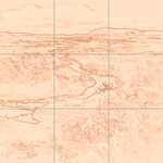 Sepia sketch with grid