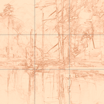 Sepia sketch with grid