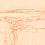 Sepia sketch with grid