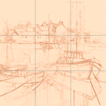 Sepia sketch with grid