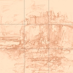 Sepia sketch with grid