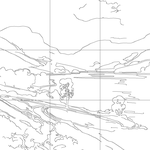 Line drawing with grid