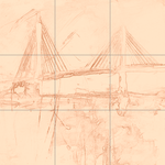 Sepia sketch with grid