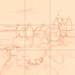 Sepia sketch with grid