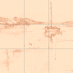 Sepia sketch with grid