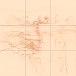 Sepia sketch with grid