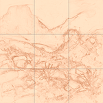 Sepia sketch with grid