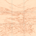 Sepia sketch with grid