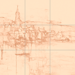 Sepia sketch with grid